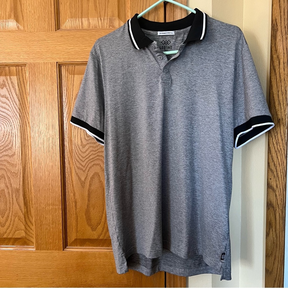 Leg3nd Golf Extreme Stretch Black And White Polo Men’s L